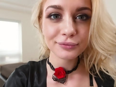 Blonde cutie getting nailed by her sugar daddy in front of the camera