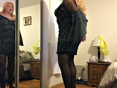 Schwarz, Fetisch, Lingerie, Masturbation, Titten, Unter dem rock