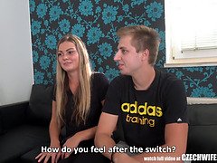 CZECH WIFE SWAP - BUSTY UNFAITHFUL WIFE GETS DICK TO MOUTH