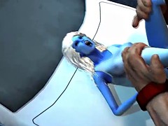 3d blue tight pussy smashed hard by monster big cock