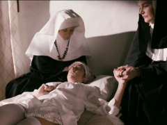 Lesbian nun masturbating and fingering